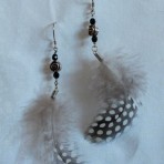 Polka-Dot Feather Earrings