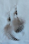 Polka-Dot Feather Earrings